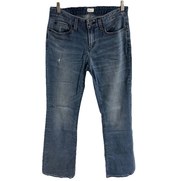GAP 1969 WOMENS JEANS SIZE‎ 27R LONG AND LEAN BOOTCUT LEG DISTRESSED MID RISE - Picture 1 of 10